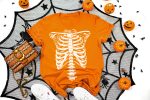 10. Halloween Skeleton Shirt Orange
