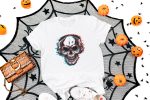 11. White Halloween Skeleton Shirt
