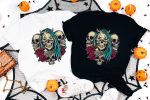 13. Skeleton Halloween Shirts - Black _ White