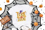 14. Trick or Treat Halloween Shirts - White