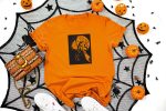2. Orange Ghost Halloween Shirt