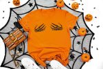 4. Orange Halloween Skeleton Shirt