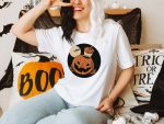 4. Pumpkin Shirt For Halloween Unisex White