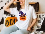 5. White Unisex Pumpkin Shirts