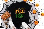 8. Black Trick or Treat Halloween Shirts