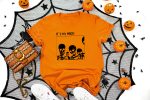 8. Halloween Skeleton Shirts Orange