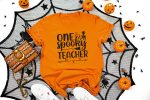 8. Orange Teacher Halloween Shirt