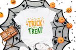 8. White Trick or Treat Halloween Shirts