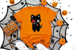 18. Halloween Cat Shirt - Orange