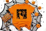 4. Cat Halloween Shirt - Orange
