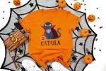7. Cat Halloween Shirt - Orange