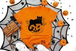 5. Cat Halloween Shirt - Orange